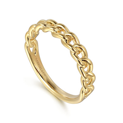 Chain Link Ring in 14K Yellow Gold