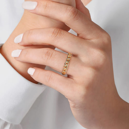Chain Link Ring in 14K Yellow Gold