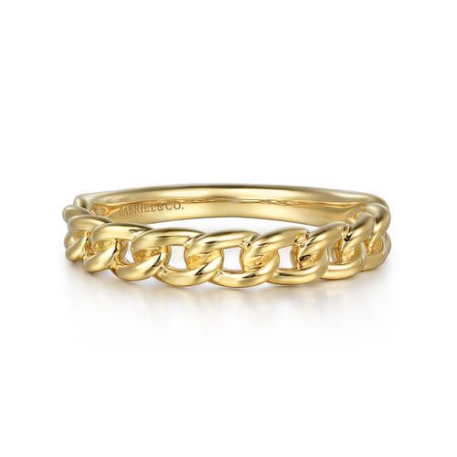 Chain Link Ring in 14K Yellow Gold