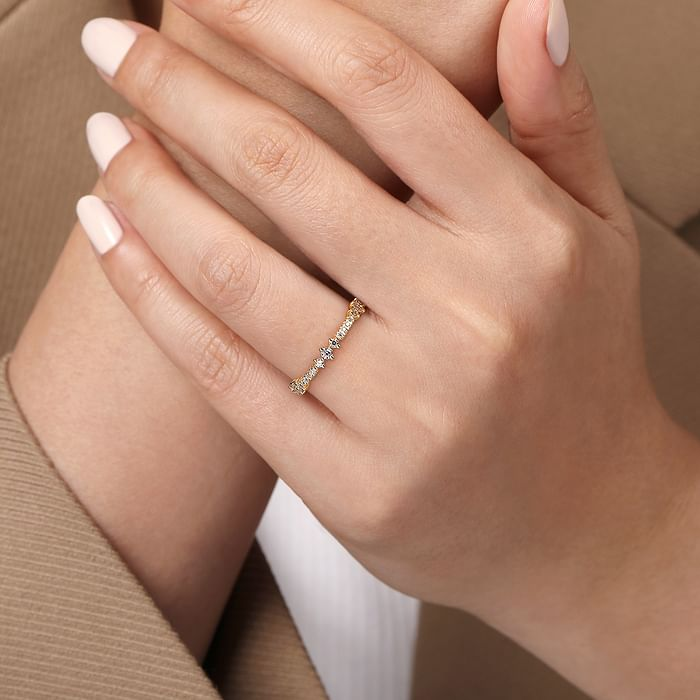 Diamond Stackable Band in 14K Yellow Gold