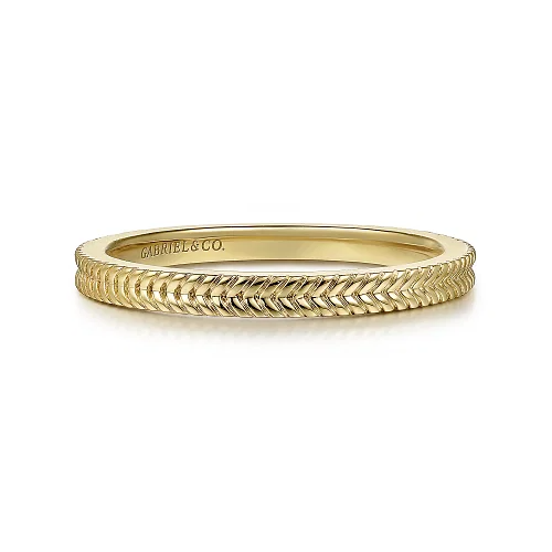 Plain Gold Stackable Ring in 14K Yellow Gold