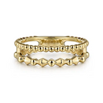 Pyramid Easy Stackable Ring in 14K Yellow Gold