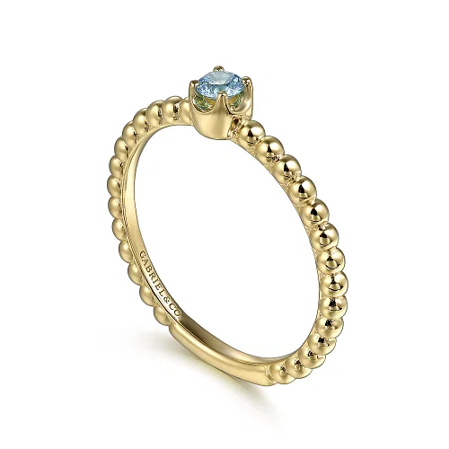 Blue Topaz Fashion Ring in 14K Yellow Gold