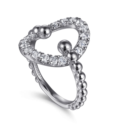 White Sapphire Oval Ring in Sterling Silver