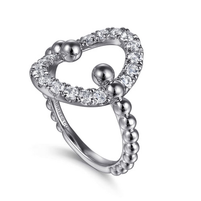 White Sapphire Oval Ring in Sterling Silver