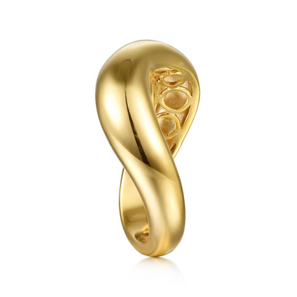 Waved Stackable Band in 14K Yellow Gold