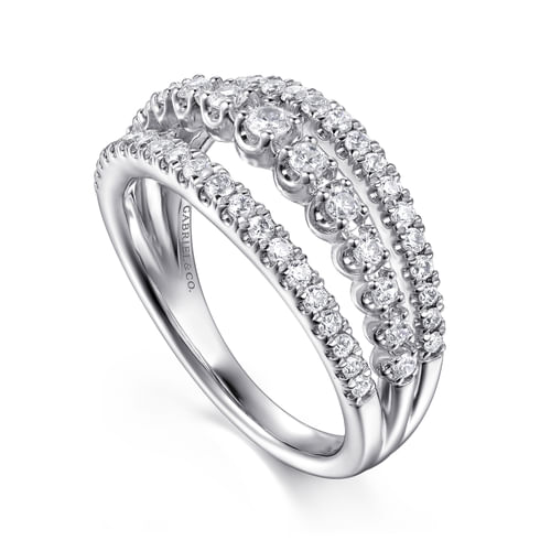 Diamond Triple-Row Band in 14K White Gold
