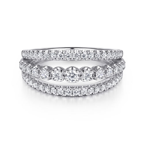 Diamond Triple-Row Band in 14K White Gold