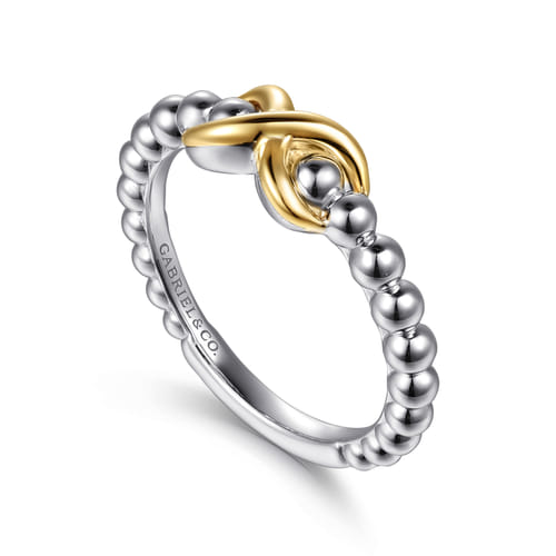 Infinity Ring in Sterling Silver & 14K Yellow Gold