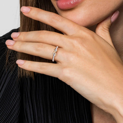 Infinity Ring in Sterling Silver & 14K Yellow Gold