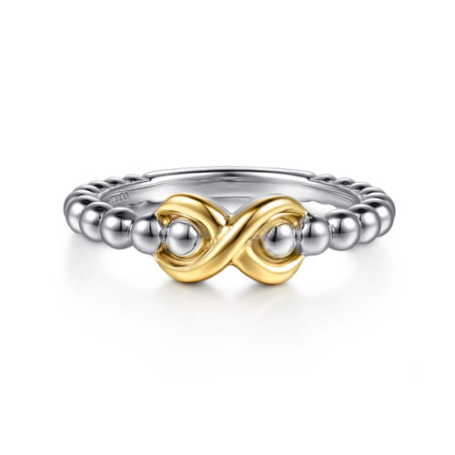 Infinity Ring in Sterling Silver & 14K Yellow Gold