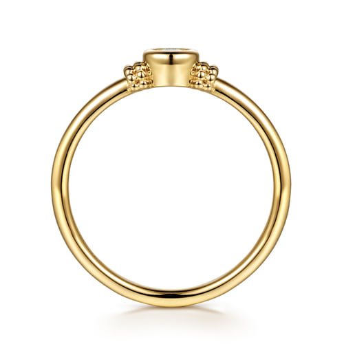 White Sapphire Promise Ring in 14K Yellow Gold