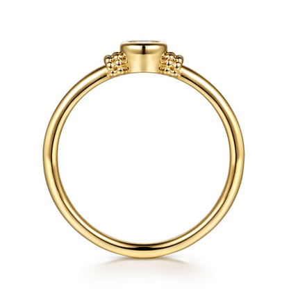 White Sapphire Promise Ring in 14K Yellow Gold