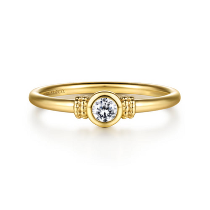 White Sapphire Promise Ring in 14K Yellow Gold