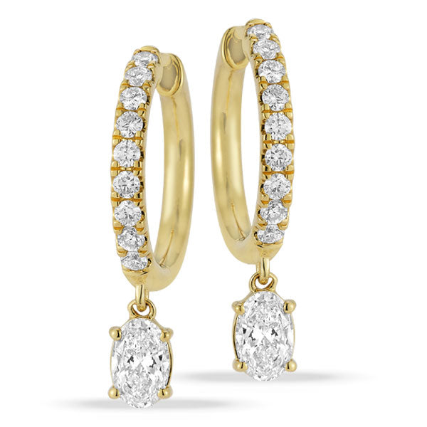 Lab Grown Diamond Drop Earrings in 14K Yellow Gold