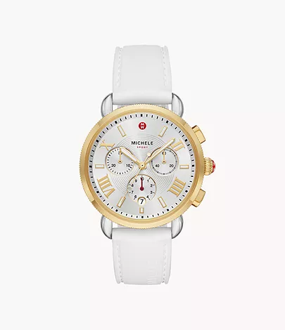 Sporty Sport Sail White Silicone Watch by Michele Watches