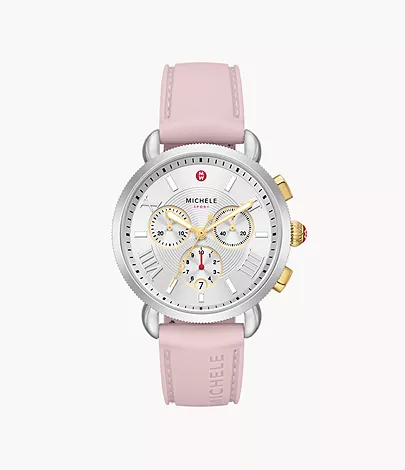 Sporty Sport Sail Two-Tone Peony Silicone Watch by Michele Watches