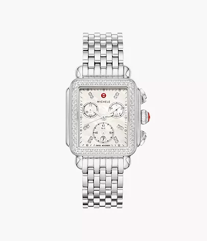 Deco Stainless Diamond Watch by Michele Watches