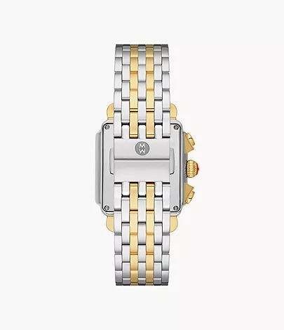 Deco Two-Tone 18K Gold-Plated Diamond Dial Watch by Michele Watches