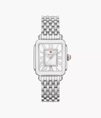 Deco Madison Mid Stainless Steel Diamond Dial Watch by Michele Watches