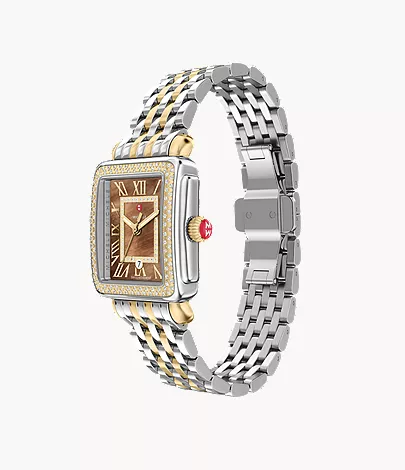 DeDeco Madison Mid Diamond Two-Tone 18K Gold-Plated Watch by Michele Watches