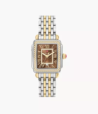 DeDeco Madison Mid Diamond Two-Tone 18K Gold-Plated Watch by Michele Watches