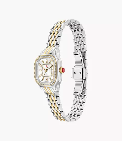 Meggie Mini Diamond Two-Tone 18K Gold-Plated Stainless Steel Watch by Michele Watches