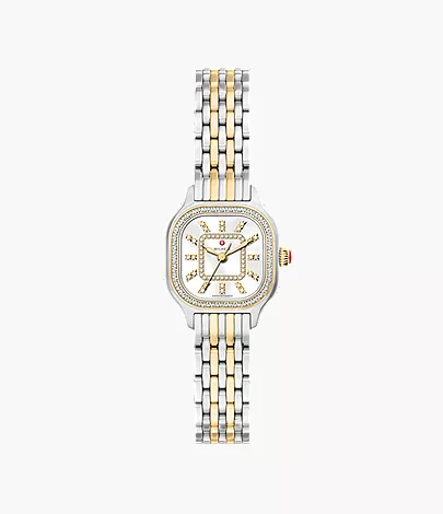 Meggie Mini Diamond Two-Tone 18K Gold-Plated Stainless Steel Watch by Michele Watches