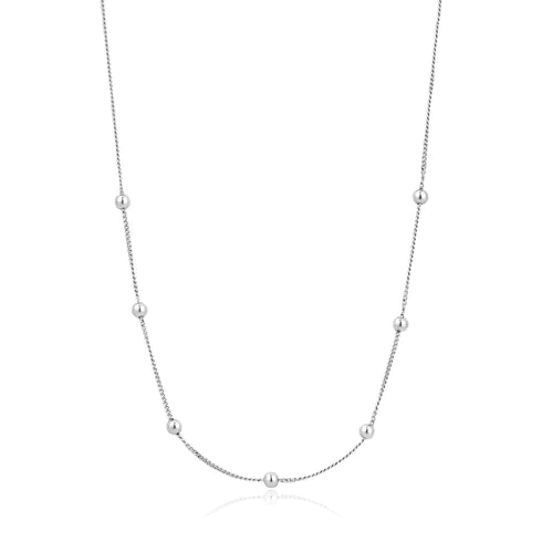 Silver Modern Beaded Necklace