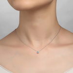 Bezel Set Pendant Necklace in Sterling Silver