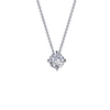Solitaire Pendant Necklace in Sterling Silver
