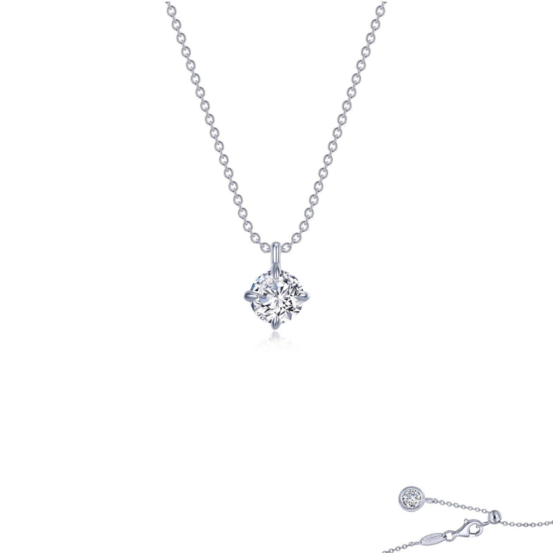 Solitaire Pendant Necklace in Sterling Silver