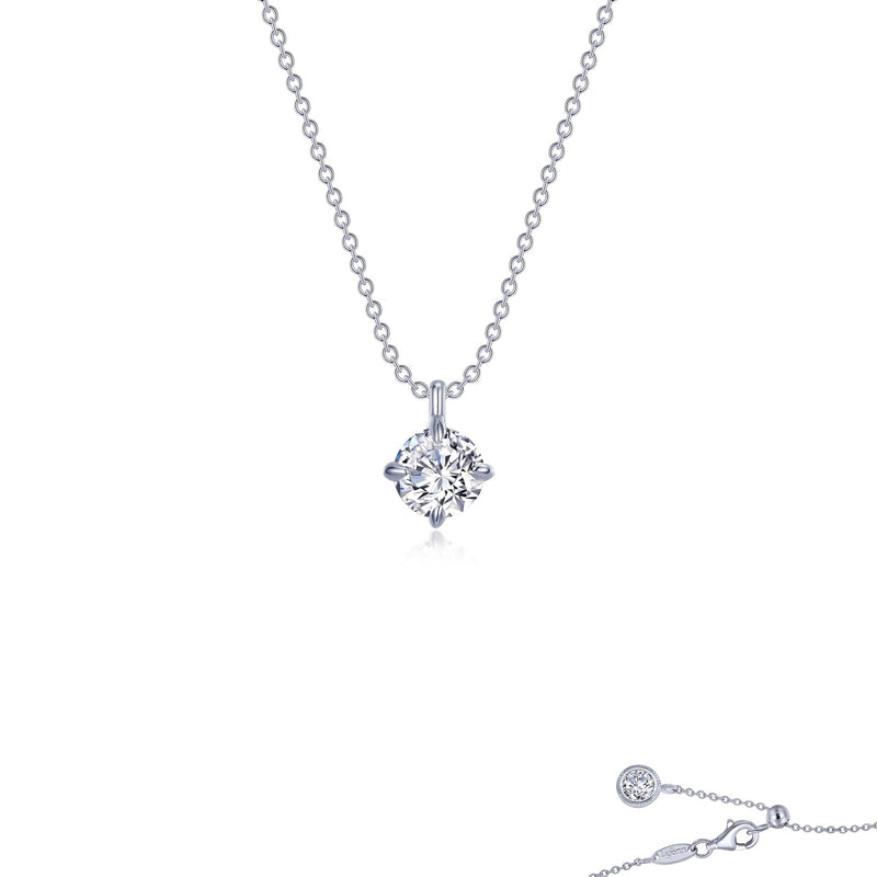 Solitaire Pendant Necklace in Sterling Silver