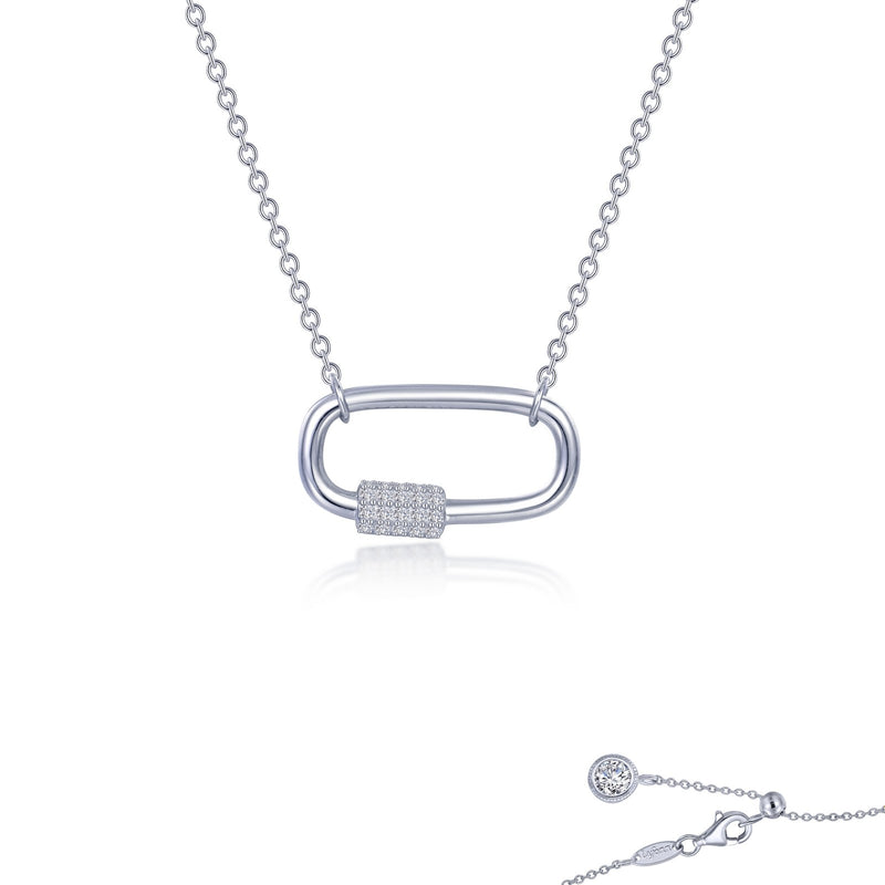 Carabiner Necklace in Sterling Silver