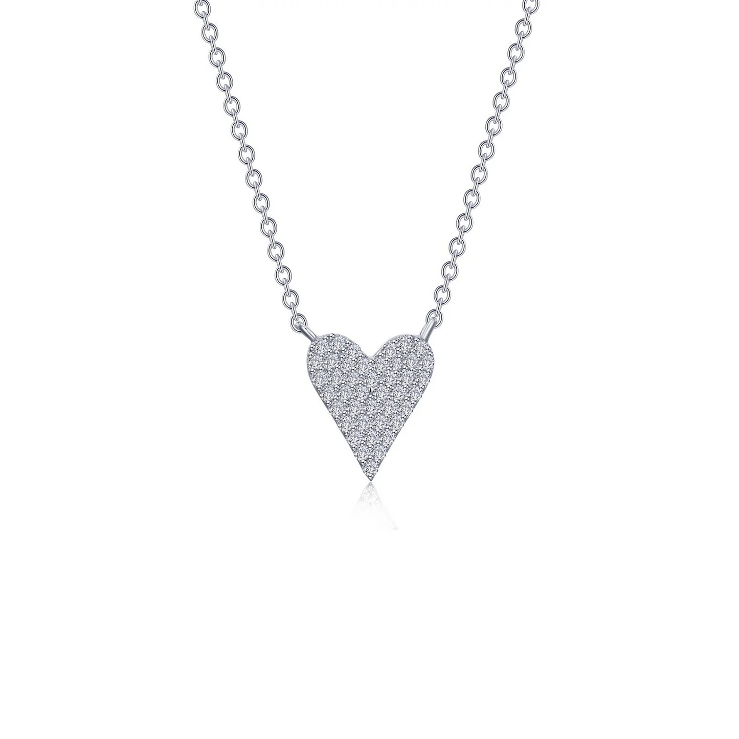 Simulated Diamond Heart Necklace in Sterling Silver