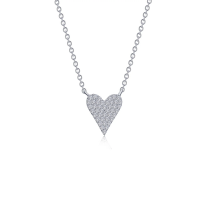 Simulated Diamond Heart Necklace in Sterling Silver