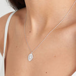 Silver Scattered Stars Kyoto Opal Disc Necklace in Sterling Silver