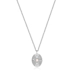 Silver Scattered Stars Kyoto Opal Disc Necklace in Sterling Silver