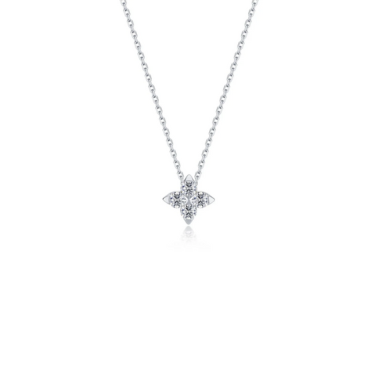 Medium Floral Pendant Necklace in Sterling Silver