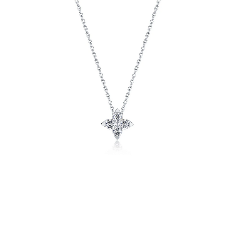 Floral Pendant Necklace in Sterling Silver