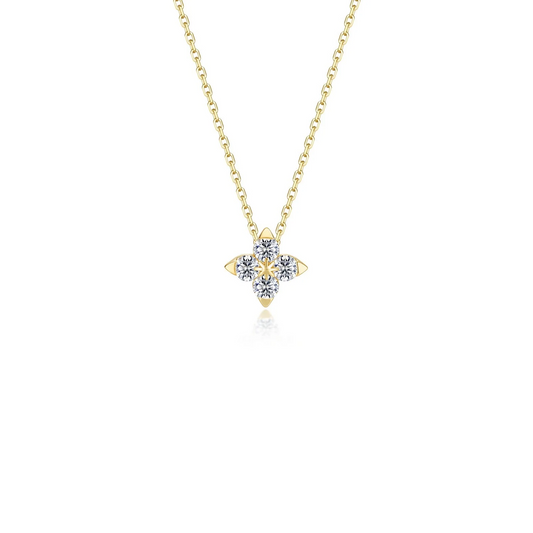 Floral Pendant Necklace in Gold Plated Sterling Silver