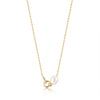 Gold Pearl Link Chain Necklace