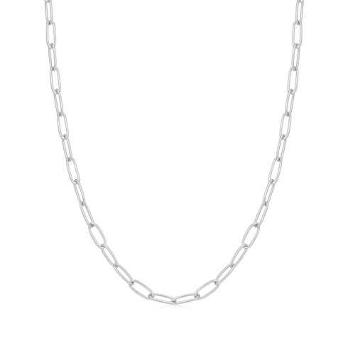 Silver Link Charm Chain Necklace