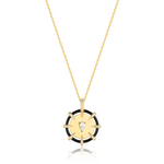 Gold Sparkle Point Medallion Necklace