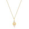 Gold Pearl Geometric Pendant Necklace