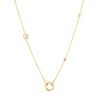 Gold Star Rose Quartz Charm Connector Necklace