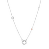 Silver Star Rose Quartz Charm Connector Necklace