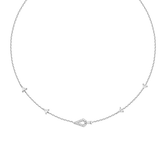 Geometric Satellite Necklace in Sterling Silver