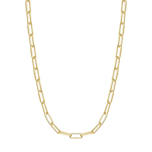 Paperclip Link Necklace in Gold Plated Sterling Silver