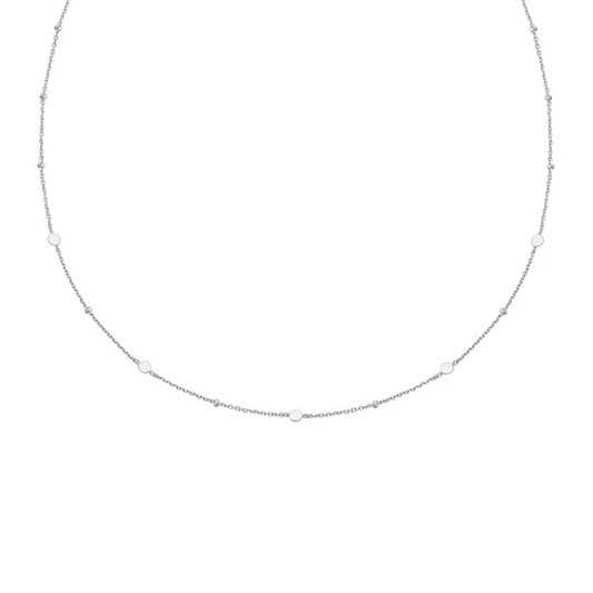 Disc Station Necklace in Sterling Silver